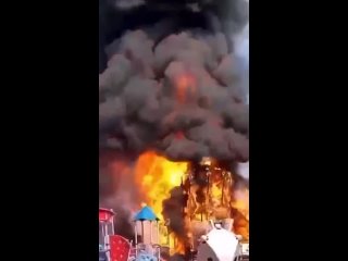 fire on the playground in new moscow