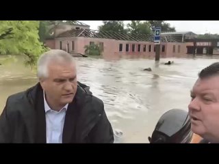 head of crimea and unknown swimmers